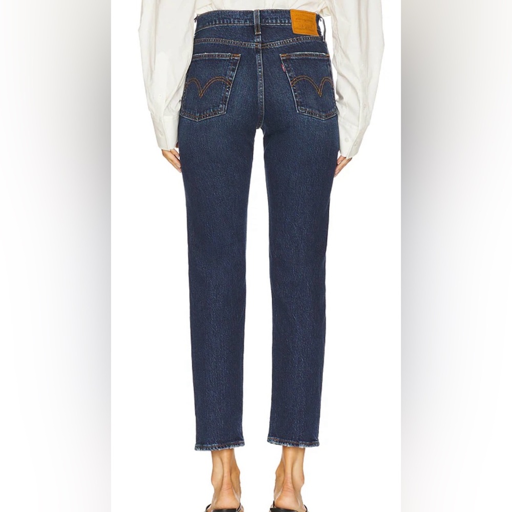 Levi’s Wedgie Straight Blue Jeans, Button Fly, Indigo Blue, 26 28 24”